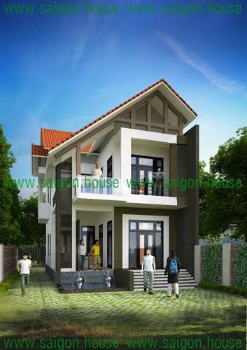 MẪU THIẾT KẾ NHÀ BIỆT THỰ MÁI NGÓI ĐẸP (8X16M)