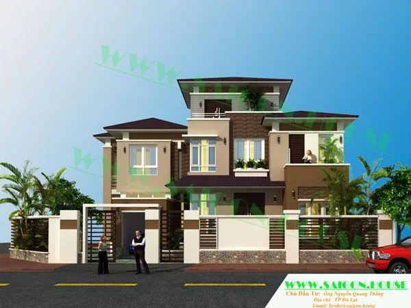 THIẾT KẾ BIỆT THỰ VƯỜN (20M X 14M)