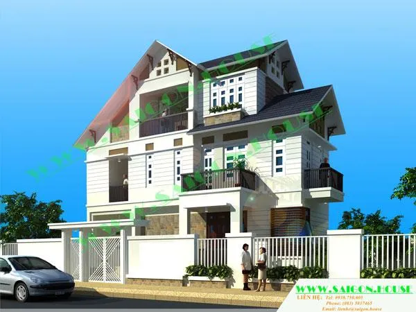 THIẾT KẾ BIỆT THỰ PHỐ TRÊN KHU ĐẤT XÉO