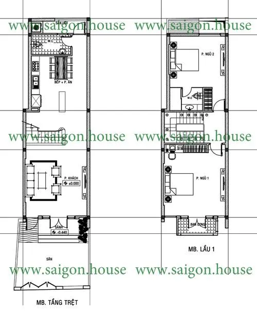 MẪU THIẾT KẾ NHÀ PHỐ 2 TẦNG MÁI NGÓI ĐẸP