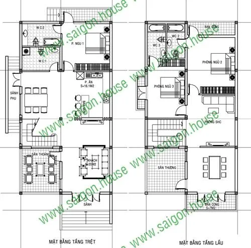 MẪU THIẾT KẾ BIỆT THỰ MÁI HIỆN ĐẠI ( 8.5 X 16M )