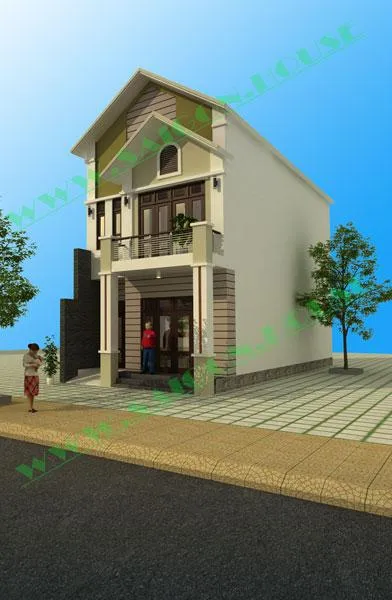 THIẾT KẾ NHÀ PHỐ 1 TRỆT 1 LẦU (6M X 16M)