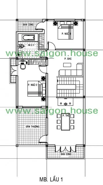 MẪU THIẾT KẾ NHÀ BIỆT THỰ MÁI NGÓI ĐẸP (8X16M)
