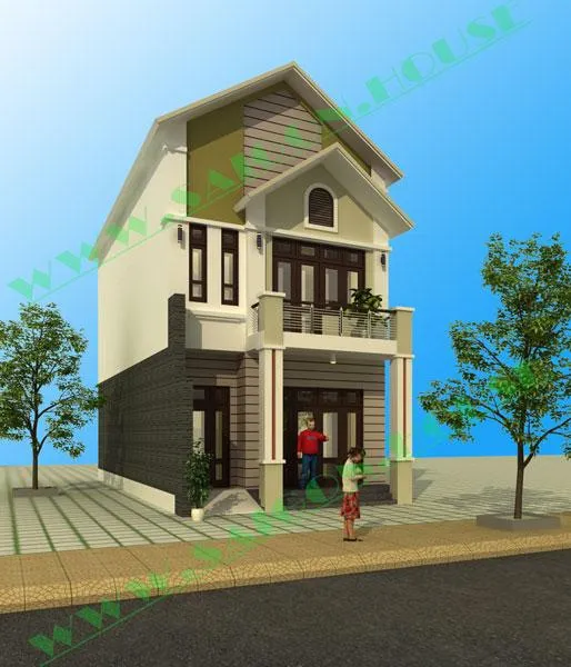 THIẾT KẾ NHÀ PHỐ 1 TRỆT 1 LẦU (6M X 16M)